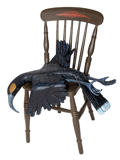 Derek March nz fine art, the collectors chair, wood sculpture